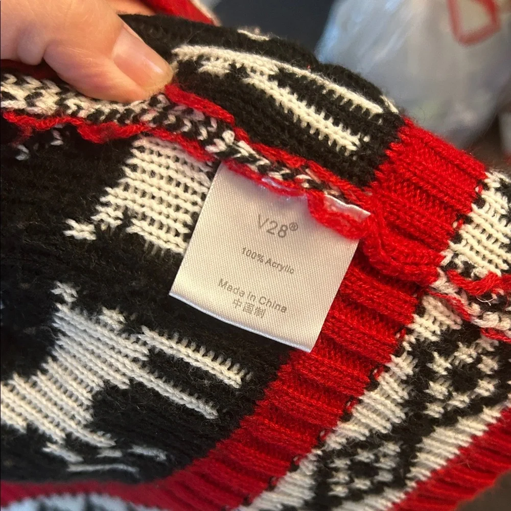 Women's Reindeer Pattern Cardigan - Red and Black - Picture 4 of 4
